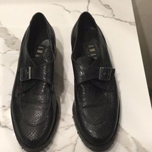 Amalfi Italy Snakeskin Black Loafers, size, 7B